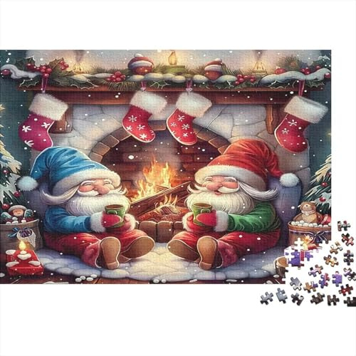 Santa on Scooter with Elves in Snowy Night Jigsaw Puzzles Puzzle for Adults Kids. 1000 Piece Whimsical Challenge Toy Educational Games Home Decoration for Educational Games Gifts 70x50cm/1000pcs