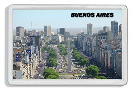 AWS. Imán de PVC rígido de Buenos Aires, Argentina. Recuerdo. Imanes para el frigorífico de plástico rígido con imágenes de ciudades