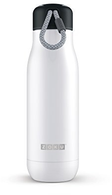 Zoku - Botella de Acero Inoxidable (350 ml, 6,7 x 6,7 x 21 cm), Color Blanco