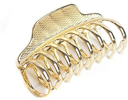 Fodattm Girls Fashion Vintage Alloy Hair Jaw Clips Hair Clamp Large Punk Hairpins Hair Claw Women Hair Updo Grip Bath Accessories for Thick Hair (Gold)