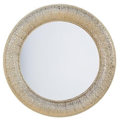 Beliani Stilvoller Spiegel rund Metall 80 x 80 cm Gold Channay