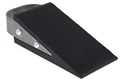 LWZH Door Wedge Rubber 1 Pack Rubber Wedge with Steel Handle Non-Slip Door Stopper Rubber Wedge,Black