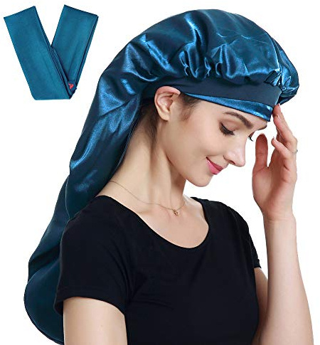Alnorm Extra Large Satin Bonnet Sleep Cap– Double Layer, Premium Elastic Band