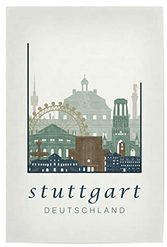 artboxONE Poster 30x20 cm Städte/Stuttgart Stuttgart Skyline Light Blue - Bild Stuttgart Deutschland Germany