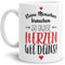 Erzieher-Tasse mit Spruch Kleine Menschen brauchen große Herzen - Kindergarten/Abschied/Geschenk-Idee/Dankeschön/Kita/Weiß