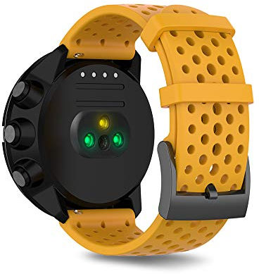 SeaFicco 24mm Ersatz Uhrenarmband, Silikon Armband Sport Ersatzband Wechselarmband Uhrband Kompatibel für Suunto 7 /Suunto 9 /Suunto Spartan Sport Wrist HR Baro/Suunto D5 (Orange, L)