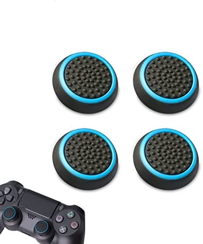 4 Pro Thumb Grips Caps Compatible with PS4 & PS5 Joystick Controller (Blue)