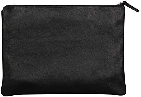 Clairefontaine 410138C Schlampermäppchen aus Lammleder Flach, 35 x 25cm, 1 Stück, Schwarz