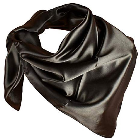 YOFASEN Hijab Kopftuch für Damen - 1 Stück Einfarbig Satin Muslimische Islamische Kopfbedeckung Frauen Gesichtsschleier Schal Turban 90x90 cm, Helles Schwarz