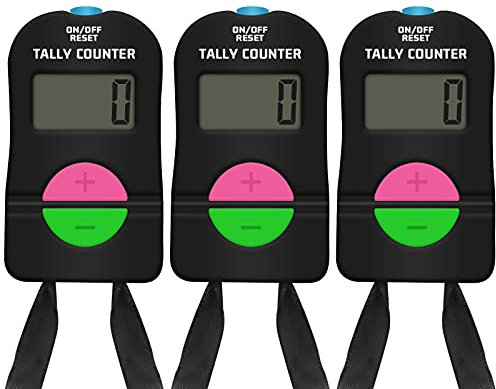 SDARMING Clicker Elektronischer Zähler, 4-stellige Handzähler, Add/Subtrahieren zum Zählen, Golf-Bewertung (3 Stück)