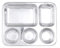 AEJESOP 304 Edelstahl-Teller, rechteckig, unterteilt, 5 Fächer, Speisetabletts, Fach, Teller, Servieren, Teller, Thali Mess Serviertabletts, Gewicht: 500 g (Größe: 35,4 x 27,4 x 4 cm)