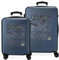 Pepe Jeans Davis Koffer-Set, blau, 55/65 cm, starr, ABS-Kombinationsverschluss, seitlich, 91 l, 6 kg, 4 Räder, Handgepäck