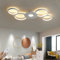 LED Deckenleuchte Dimmbar mit Fernbedienung Ring Deckenlampe 52W Modern Wohnzimmerlampe 4 Flammig in Ringoptik Weiß Innen Dekorative Kronleuchter für Schlafzimmer, Wohnzimmer, Küche, Esszimmer, 88cm