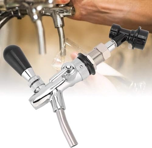 Uadme Robinet à Bière, G5/8 Robinet de Bière Longue Tige Réglable Keg avec Arrêt de Liquide à Verrouillage à Bille pour Bars Hôtels Restaurants