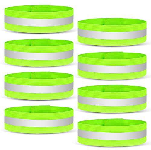 URAQT Reflektorband,8 Stücke Universal Reflektorbänder Running Sicherheitsband Reflektierend Klatscharmband Neon Reflektorbänder für Radfahren Joggen Geeignete Reflektoren für Kinder & Erwachsene