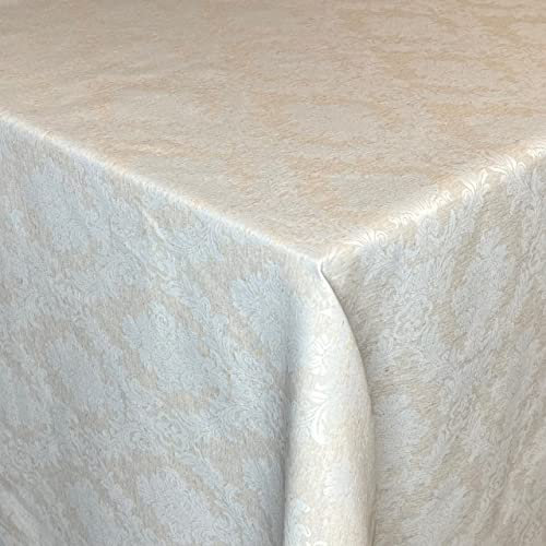 Jacquard Weihnachten Tischdecke Baumwolle beschichtet eingefasst Classic01 beige eckig rund oval (10 x 140 cm eckig)