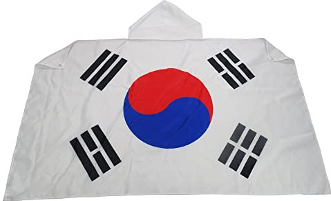 AZ FLAG Bandera de Corea del Sur 150 x 90 cm, Capa Bandera Surcoreana 100% poliéster con mangas integradas, Body Flag surcoreano