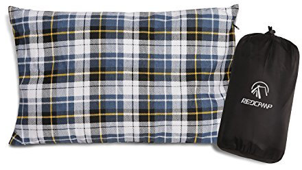 REDCAMP Oreiller de Camping léger pour Randonnée,Extérieur,Bureau,Coussin de Camping de Plage,Coussin de Voyage,Bleu et Blanc