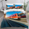 Bettwäsche 135x200 Junge Mädchen Zug Eisenbahn Bettwäsche135x200 Kinder Sommer Winter Mikrofaser Betten Set Elektrische Lok Zug Lokomotive Bettwäscheset mit 2 Kissenbezug 80x80