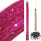 200 Haar Lametta mit Werkzeug Lametta Haarverlängerung Glitzer Haarteil zum Flechten Haarsträhne Kit für Frauen Mädchen Kinder Cosplay Party Zubehör (Rosenrot)
