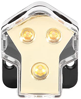 Car Stereo Power Cable Splitter, Car Power Distribution Block 1 * 1GA In 2 * 4GA Power Distribution Output Block Splitter für Autos, Boote, zum Schutz Ihrer Auto Stereoanlage
