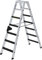 PROREGAL Escabeau télescopique | 250 kg avec clip Step R13 | 2 x 7 marches | Échelle télescopique, escabeau, escabeau double échelle