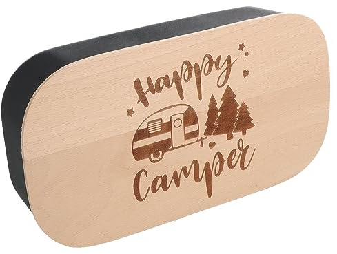 Spruchreif | Lunchbox mit graviertem Frühstücksbrettchen | Lunchbox für Camper | Lunchbox Kunststoff | Jausenbox | Frühstücksbox | Brotdose | Brotbox | Geschenk für Camper | Camping Geschenke