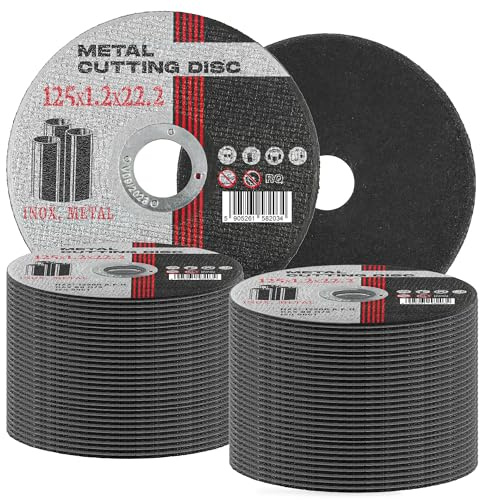 50x Dischi da Taglio Metallo 125mm x 22,2 x 1,2 mm Acciaio Inossidabile Ferro Accessorio Smerigliatrici Angolari Flessibili Rapido