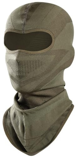 WTACTFUL Sturmhaube Motorrad Sommer Atmungsaktiv Vollgesichtsmaske Motorrad Maske für Herren Damen Winter Fahrrad Snowboarden Verlängern Grün