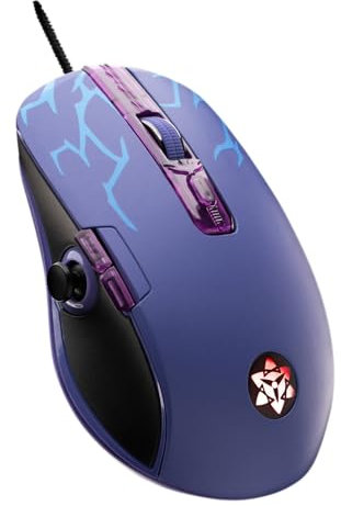 Lexip x Tsume - Souris Naruto Shippuden - Joystick de Pouce analogique - 12 Boutons et Actions programmables - Poids Ajustable - Capteur Optique PAW3327 de 100 à 12 000 DPI (Sasuke)