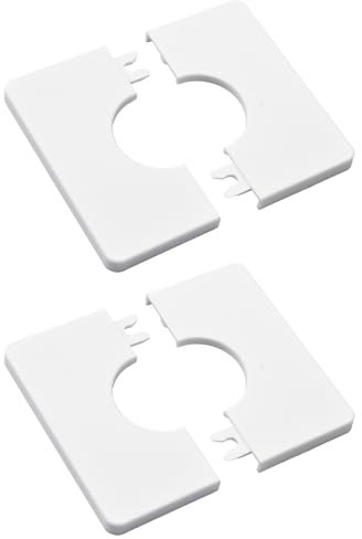 UFURMATE Lot de 2 cache-tuyaux carrés autocollants en plastique ABS pour tuyau de douche de 32 mm de diamètre (blanc)