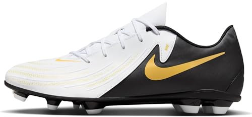 Nike Men's Phantom Gx II Club Fg/Mg Football Boots, White Black MTLC Gold Coin, 9 UK