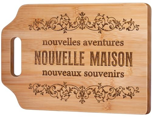 Giftasy Cadeau Cremaillere Maison, Cadeau Crémaillère - Planche à Découper en Bambou Gravée, Idée Cadeaux pour Les Nouveaux Propriétaires, Cadeau Cremaillere pour Les Amis, Famille et les Clients