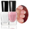 Peel Off Nail Polish Set, 2 PCS Quick Dry Varnish, White & Pink French Tip Manicure, No Need Cure Classic Large Volume, DIY Nail Art at Home