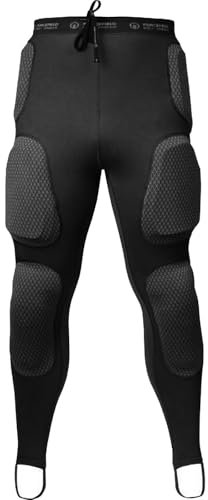 RTX Leathers Forcefield Pro Pants Sports CE Armour Leggings Trousers Motorcycle Skiing Snowboarding Biking - Moulded 3D Protection - Unisex - Waist 32 - Small Black