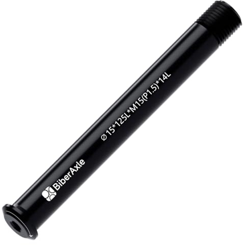 BiberAxle 15mm Steckachsen für Fahrradgabeln und Hinterer Fahrradrahmen, Mountainbike und Rennräder Aluminiumlegierung Naben Adapterachse, Gewindesteigung: 1.5mm, Länge: 125/136 / 143 / 175mm