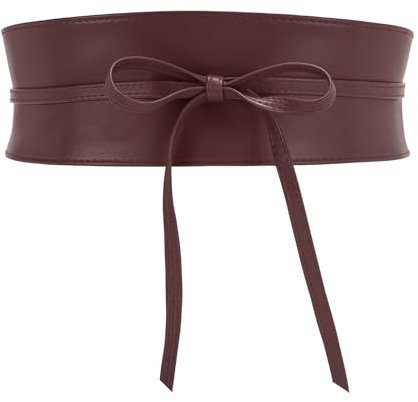 JasGood Damen Breiter Obi Gürtel Damen Taillengürtel Breiter Wickelgürtel Taille Band zum Schnüren Hüftgürtel Bindegürtel für Kleid,Kaffee,102cm