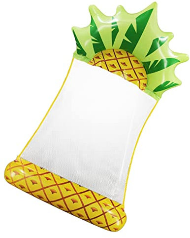 HAWILLOSCH Matelas Gonflable De Piscine Ananas Lit Flottant pour Adultes Accessoire De Plage Pratique Et Léger pour Fêtes Au Bord Piscine Design Créatif Et Amusant PVC