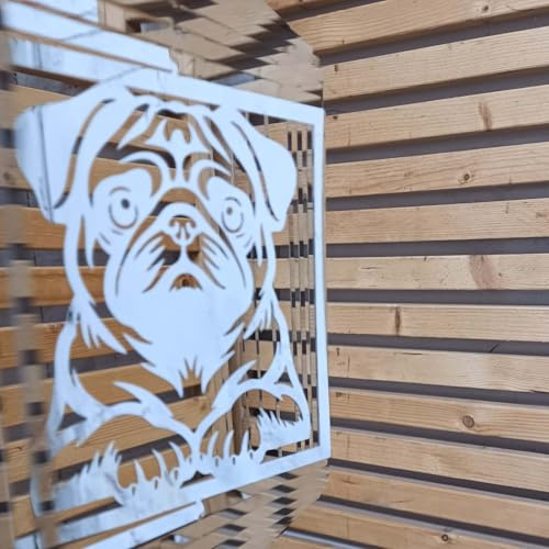 Windspiel aus Edelstahl – Mops