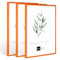3x Kunststoffrahmen modern Bilderrahmen, (10,5 X 15 cm) DIN A6 orange, inkl. Tischaufsteller