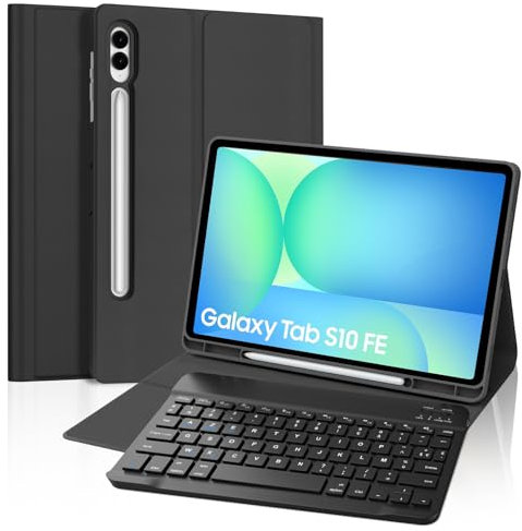 FOGARI Tastiera per Samsung Galaxy Tab S10 Lite/S10 FE 10.9''/ S9 FE 10.9/S9 11, tastiera Azerty francese senza fili rimovibile cover per Samsung Galaxy Tab S10Lite/S10FE 2025/S9/S9FE 2023, colore