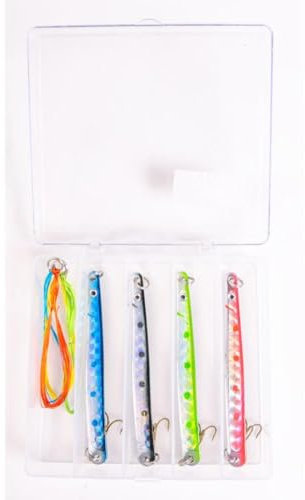 FLADEN Meerforellen-Blinker Set, 22g, 4 Stück mit Hornhechtseide, Küstenblinker, Horni