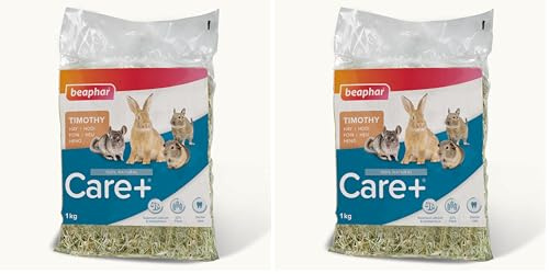 BEAPHAR – Care+ – Timothy, Foin de Phléoles pour Rongeur et Lapin – Riche en Fibres – Participe à l'usure Naturelle des Dents – Bonne Digestion – Ratio Optimal Calcium et Phosphore – Sac de 1kg