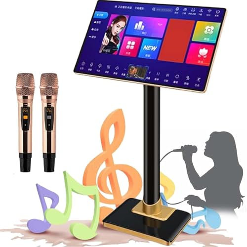 Nouvelle Machine Karaoké,Machine Karaoké Chinoise,Lecteur Karaoké 24,9 Pouces Avec Microphone Sans Fil à Réverbération,Téléchargement Gratuit Chansons Dans Le Cloud,8T