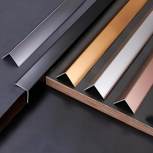 Coayuou Winkelprofil 90cm* 3 Stück Zierleisten Aluprofile Möbelkanten Band Gegen Abnutzung Fliesenleiste Für Treppen, Wände Und Möbel, Langlebig Und Widerstandsfähig(Schwarz,20x20mm)