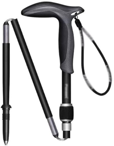 Gehstock Für Senioren, Einziehbare Trekkingstöcke Aus Carbonfaser, Mit Drehbarer Sicherheitsschnalle, Faltbares, Kompaktes Wanderset(85-100cm)