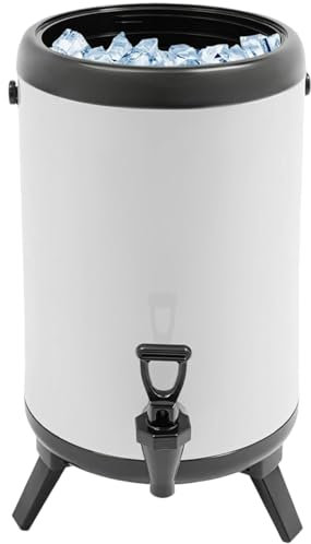 Handelsübliche Qualität 304 Edelstahl Heiß- und Kaltgetränkebehälter mit Zapfhahn, ergonomischer Griff, 6 l Getränkespender für Kalt- und Heißgetränke