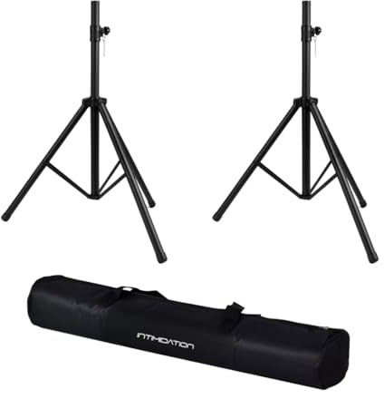 Intimidation SPS01 Speaker Stand Kit Pair inc Carry Case DJ Disco PA Speaker Stand Tripod