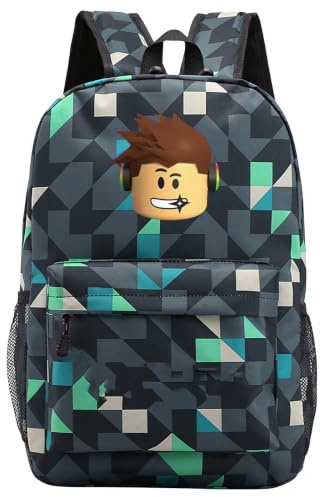 Kanfyyl Roblx Backpack Boys Backpack Cartoons Anime School Bags for Teenagers and Students,Gift for Children and Teenagers for School and Travel - 011