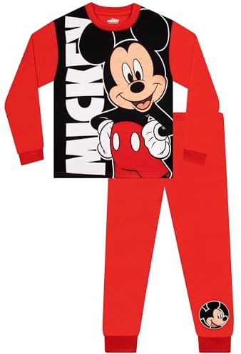 Disney Mickey Mouse Pyjamas, Mickey Boys Pyjamas, Long Sleeve Kids Pjs, Cool Boys' Pyjama Sets, Size 18 Months To 8 Years